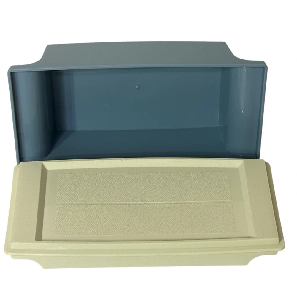 Vtg Tupperware Blue Double 2 Stick Butter Keeper‎ Dish With Lid 1512-1 & 1511-2